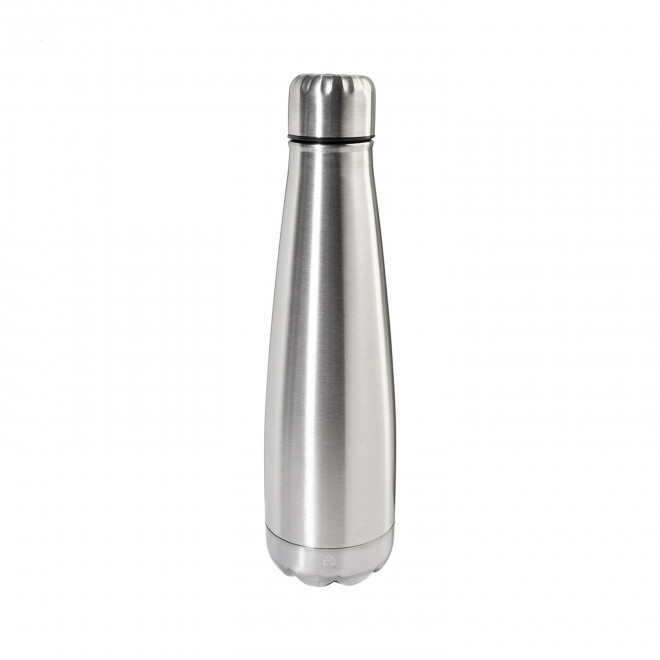 BOUTEILLE PUBLICITAIRE EN ACIER RECYCLE 600ML 'POIRY' - argente