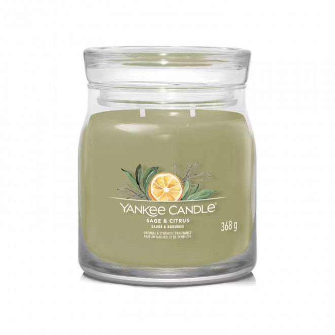 BOUGIE DEUX MECHES MOYENNE 'YANKEE CANDLE' - sauge et agrumes