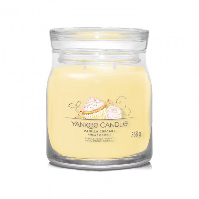 BOUGIE DEUX MECHES MOYENNE 'YANKEE CANDLE' - gâteau à la vanille