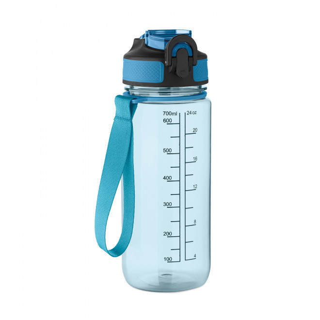 GOURDE RPET PERSONNALISABLE AVEC PAILLE 700ML 'DAYLY' - bleu clair