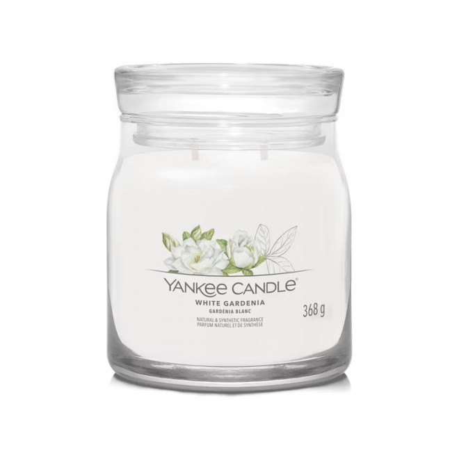 BOUGIE DEUX MECHES MOYENNE 'YANKEE CANDLE' - gardénia blanc