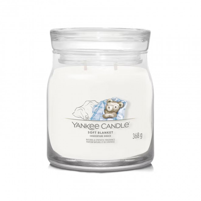 BOUGIE DEUX MECHES MOYENNE 'YANKEE CANDLE' - couverture douce