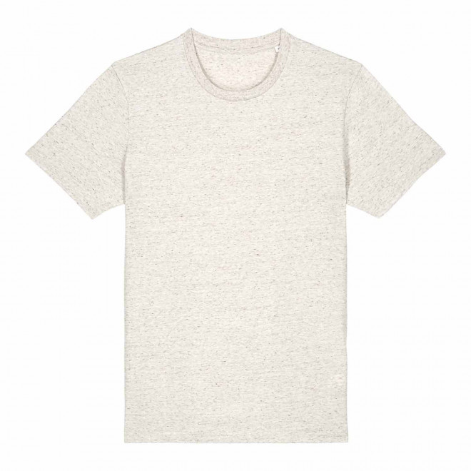 TEE-SHIRT MIXTE PERSONNALISABLE CHINE 'CRAFTER' - beige chiné