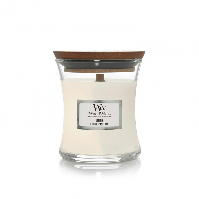 BOUGIE PARFUMEE MECHE BOIS 'WOODWICK MINI' - linge propre