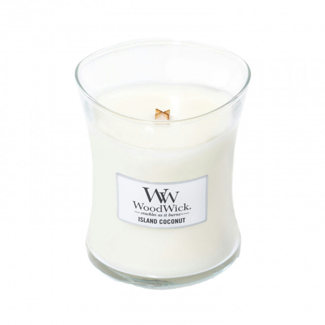 BOUGIE PARFUMEE MECHE BOIS  'WOODWICK' - noix de coco des îles
