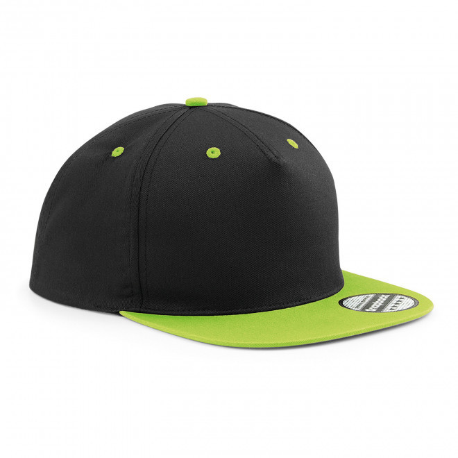 CASQUETTE SNAPBACK PERSONNALISABLE 'FLAT PEAK BICOL' - noir/vert