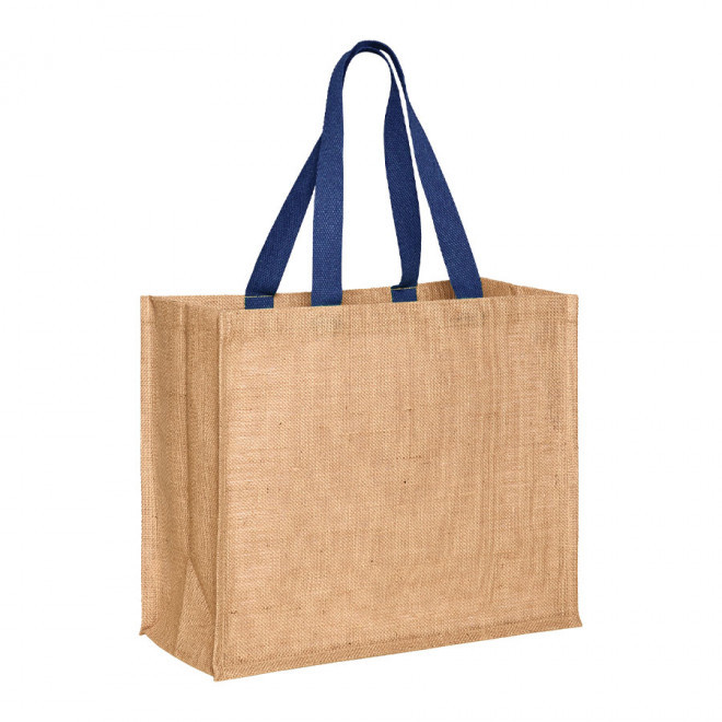 CABAS PUBLICITAIRE EN JUTE 'PAROS' - bleu foncé