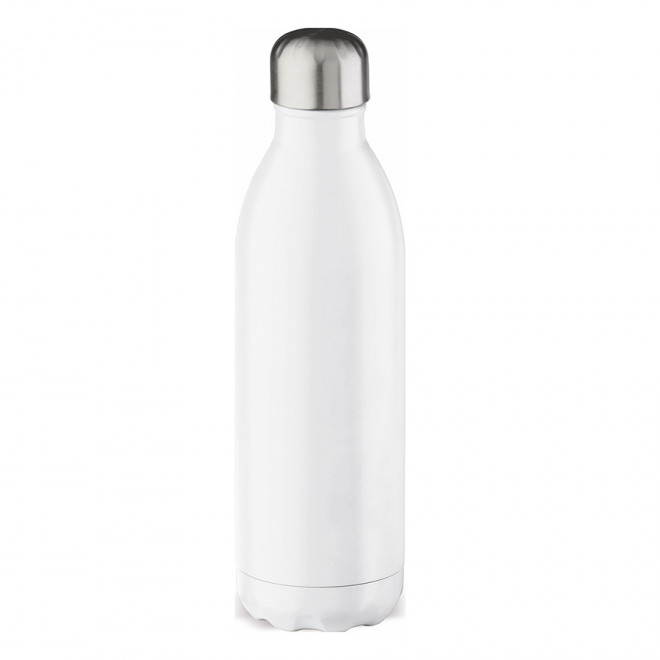 BOUTEILLE ISOTHERME PERSONNALISABLE EN INOX 1L 'ASTRIO' - blanc