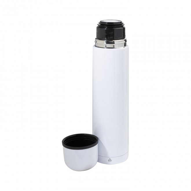 BOUTEILLE ISOTHERME 1L PERSONNALISABLE 'ISOLA RECYCLE' - blanc