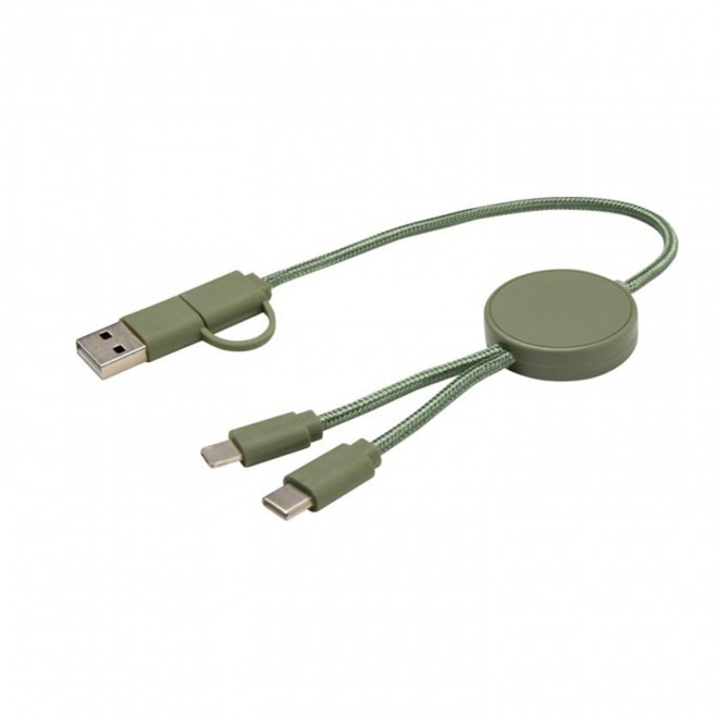 CABLE DE CHARGE PERSONNALISABLE 'ONTARIA COURT ABS' - vert