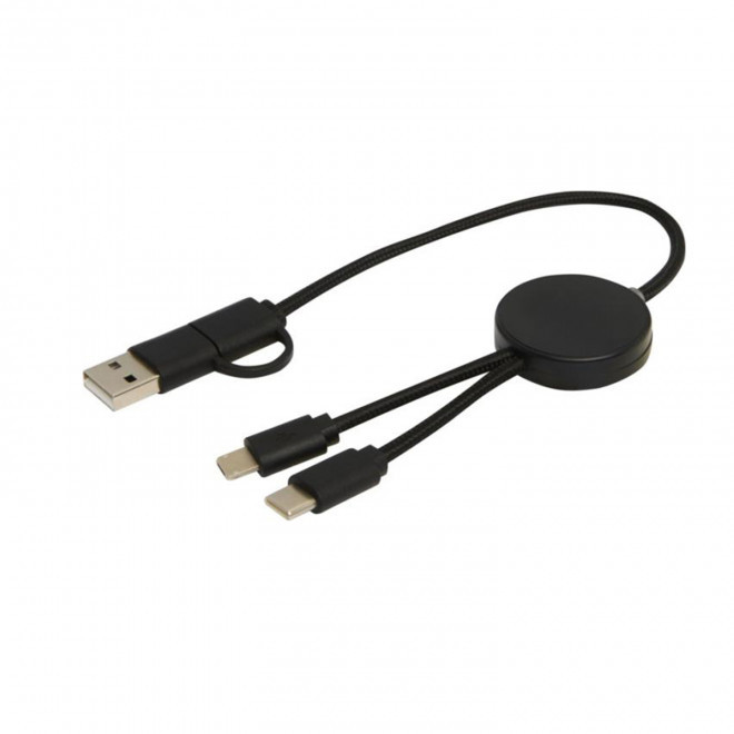CABLE DE CHARGE PERSONNALISABLE 'ONTARIA COURT ABS' - noir