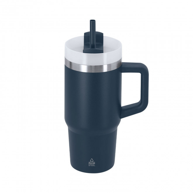 MUG ISOTHERME 450ML PERSONNALISABLE 'MUGLOT' - bleu marine