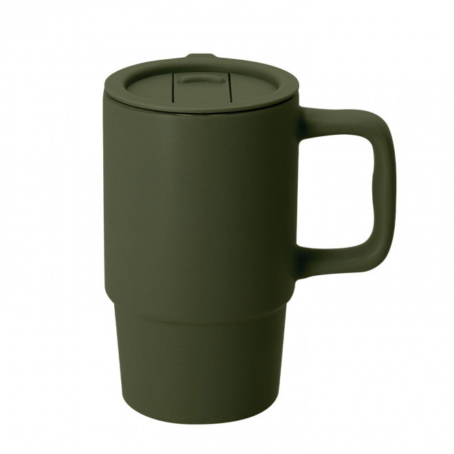 MUG EXPRESSO ISOTHERME 175ML PERSONNALISABLE 'MOKKA RECYCLE' - vert fonce