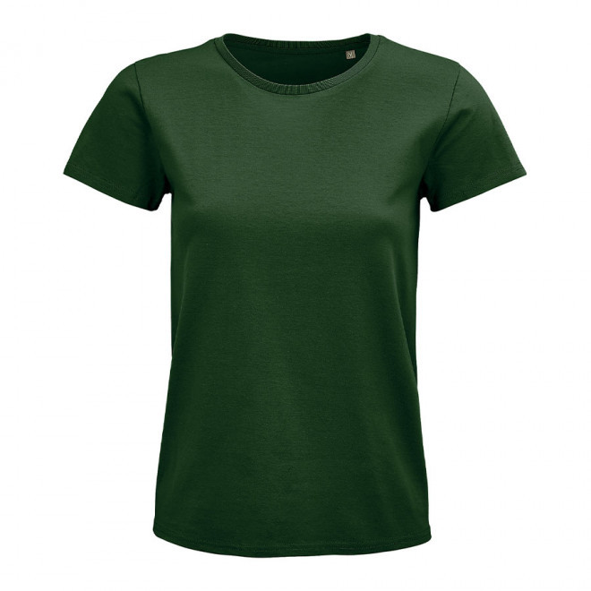 TEE-SHIRT PUBLICITAIRE FEMME BIO COLORE 'PIONEER' 175 GR/M² - vert bouteille