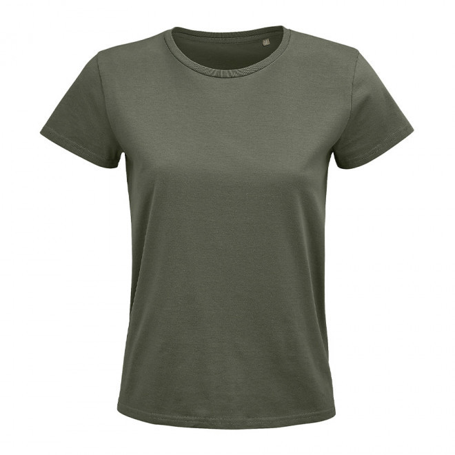 TEE-SHIRT PUBLICITAIRE FEMME BIO COLORE 'PIONEER' 175 GR/M² - kaki