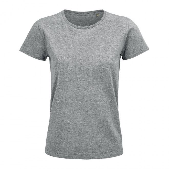 TEE-SHIRT PUBLICITAIRE FEMME BIO COLORE 'PIONEER' 175 GR/M² - gris chiné