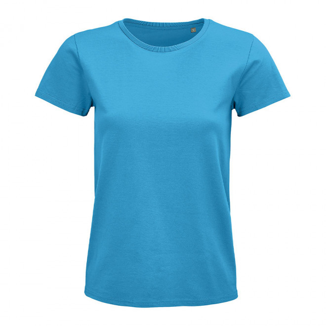 TEE-SHIRT PUBLICITAIRE FEMME BIO COLORE 'PIONEER' 175 GR/M² - aqua