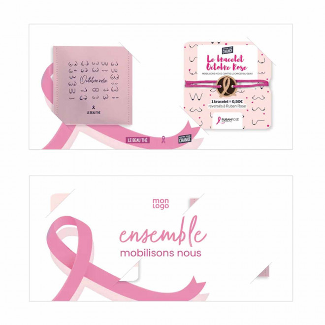 CARTE A INFUSER PERSONNALISABLE OCTOBRE ROSE LE BEAU THE - blanc