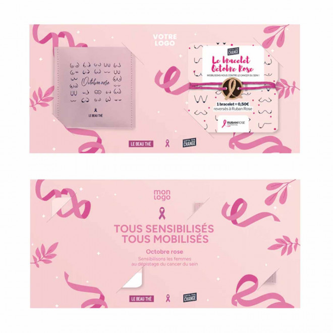 CARTE A INFUSER PERSONNALISABLE OCTOBRE ROSE LE BEAU THE - rose foncé