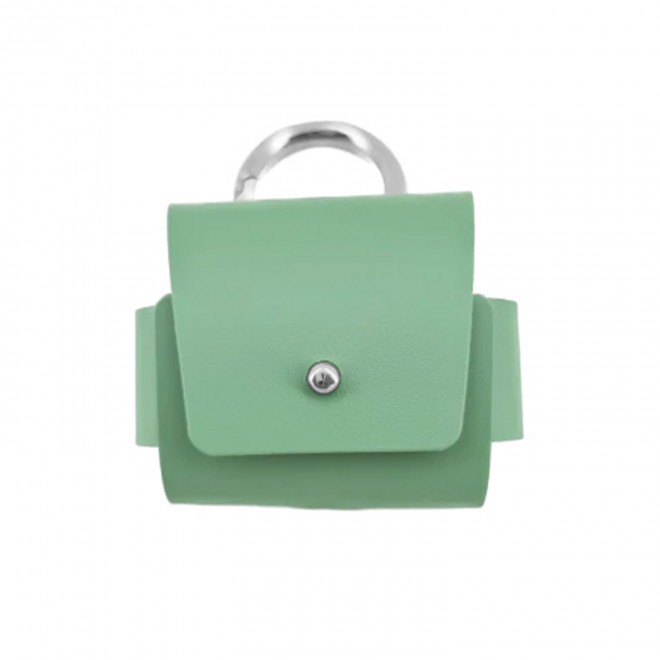 ETUI AIRPODS PERSONNALISABLE CUIR RECYCLE 'ROVER PRO' - vert d'eau