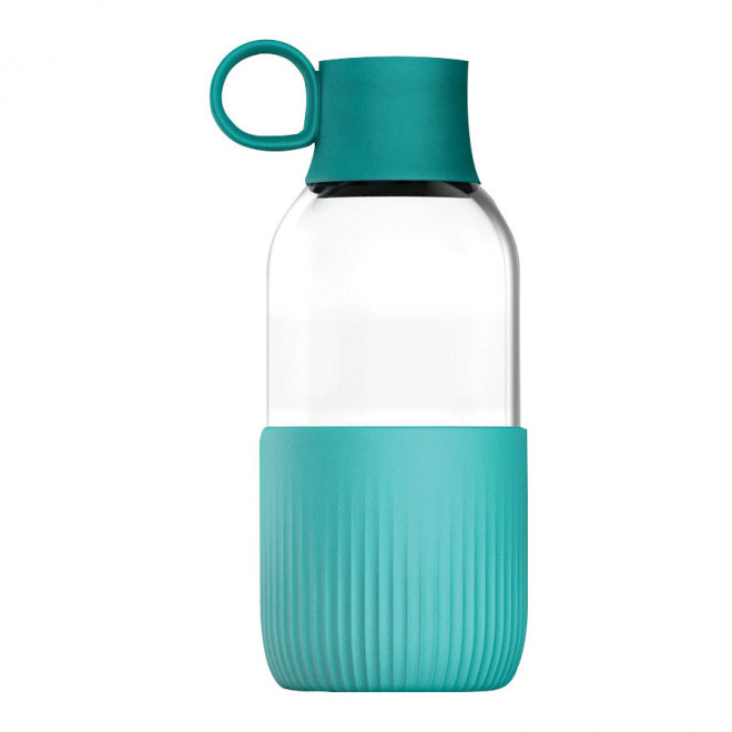 GOURDE TRANSPARENTE 500 ML PUBLICITAIRE EN VERRE 'GOBI INDOOR' - bleu océan