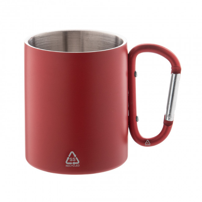 MUG MOUSQUETON PERSONNALISABLE 'MACKENZA COLOR  RECYCLEE' - rouge