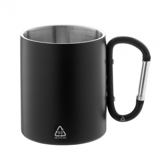 MUG MOUSQUETON PERSONNALISABLE 'MACKENZA COLOR  RECYCLEE' - noir