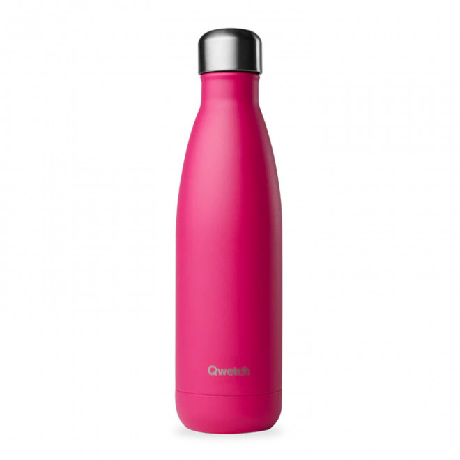 BOUTEILLE ISOTHERME PERSONNALISABLE INOX '500 ML QWETCH®' - magenta