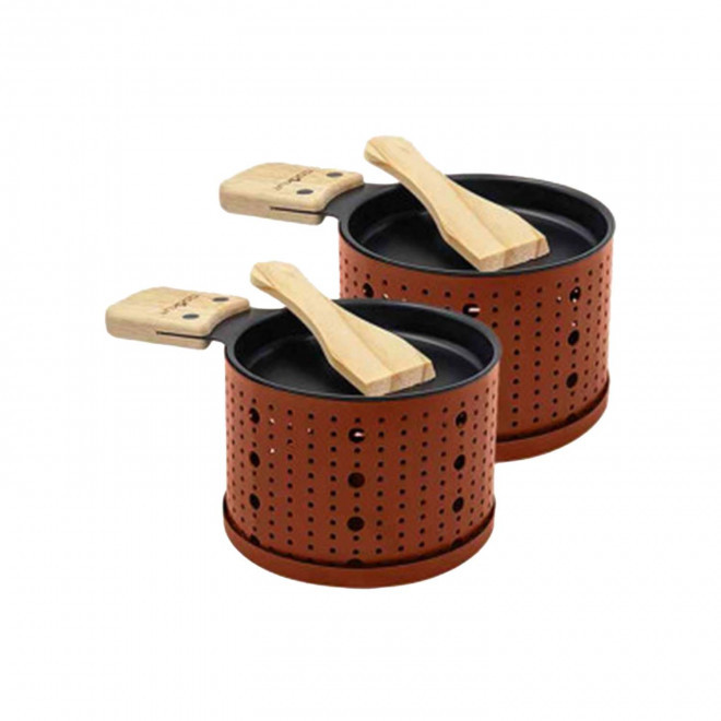 SET DE 2 RACLETTE A LA BOUGIE PERSONNALISABLE 'COOKUT' - terracotta