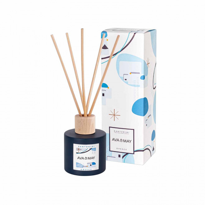 DIFFUSEUR DE PARFUM PERSONNALISE BOUCHON BOIS 'AVA MAY' - santorin