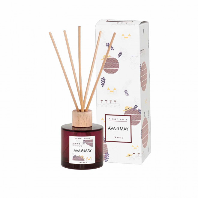 DIFFUSEUR DE PARFUM PERSONNALISE BOUCHON BOIS 'AVA MAY' - pinot noir