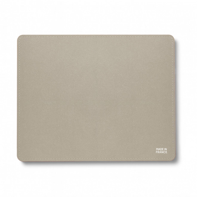 TAPIS DE SOURIS CUIR RECYCLE PERSONNALISE 'EPURE' - beige