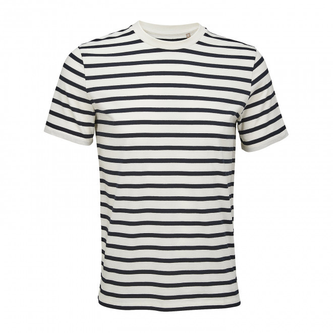 TEE-SHIRT PERSONNALISABLE MIXTE RAYURES 'LEGEND' - blanc rayé bleu