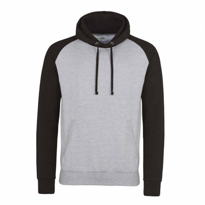 SWEAT CAPUCHE PERSONNALISABLE MIXTE 'VARSITA' - gris clair/noir