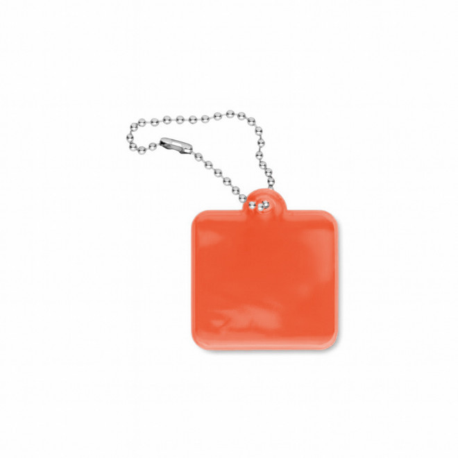 PORTE CLES REFLECHISSANT PERSONNALISE 3x3 'OVIO FORME' - orange