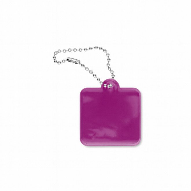 PORTE CLES REFLECHISSANT PERSONNALISE 3x3 'OVIO FORME' - violet