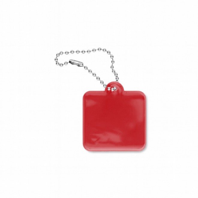 PORTE CLES REFLECHISSANT PERSONNALISE 6x6 'OVIO FORME' - rouge