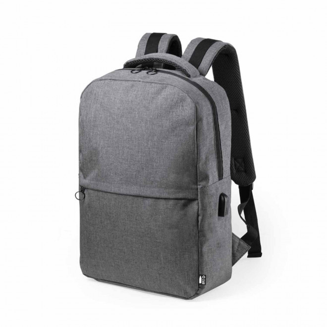 SAC À DOS PERSONNALISABLE CONNECTÉ POUR ORDINATEUR 'KOUBAN' - gris