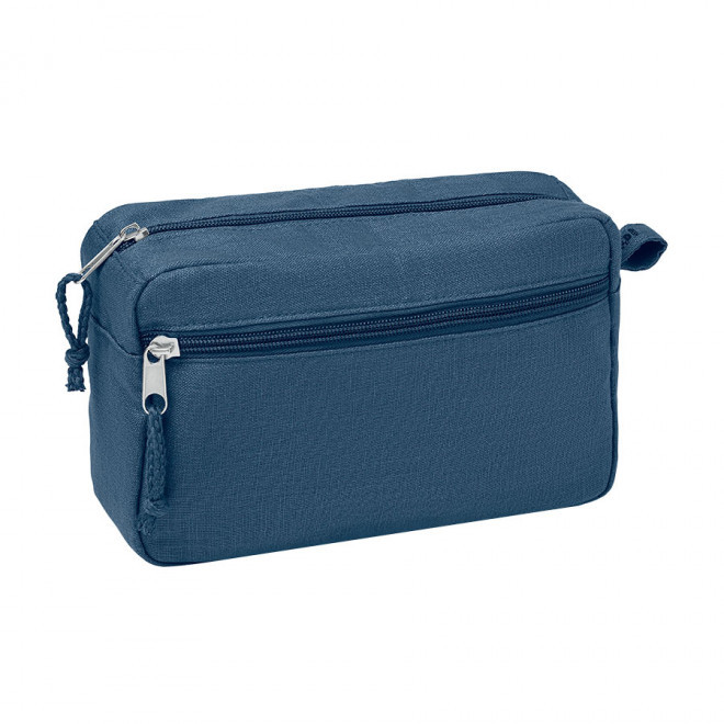 TROUSSE DE TOILETTE PUBLICITAIRE EN CHANVRE 'JEANNETTE' - bleu