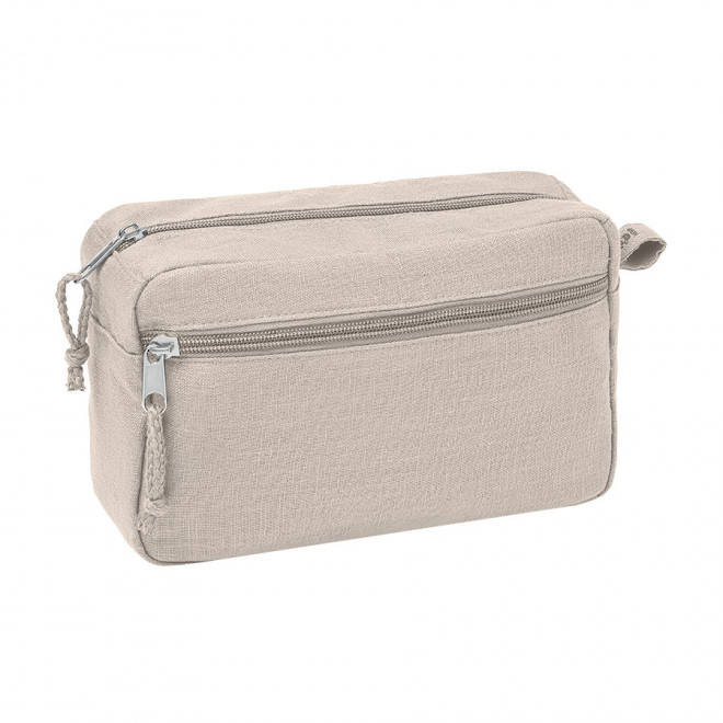 TROUSSE DE TOILETTE PUBLICITAIRE EN CHANVRE 'JEANNETTE' - beige