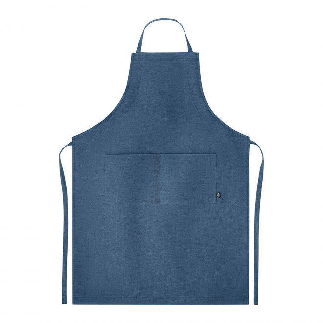 TABLIER PERSONNALISÉ EN CHANVRE 'COCADA' - bleu