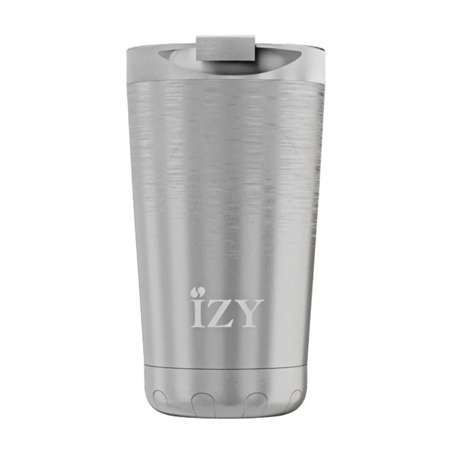 MUG ISOTHERME 350ML PERSONNALISE 'IZYO FULL' - argenté