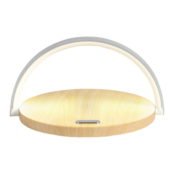 LAMPE AVEC CHARGEUR INDUCTION 10W PERSONNALISÉ LIVOO® 'SUGA' - bois