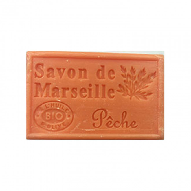 SAVON DE MARSEILLE PERSONNALISE 125GR 'OLIVIA' - pêche
