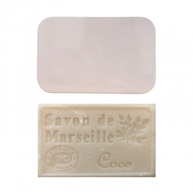 SET PERSONNALISABLE SAVON ET BOITE METAL 'OLIVIA BOITE' - noix de coco