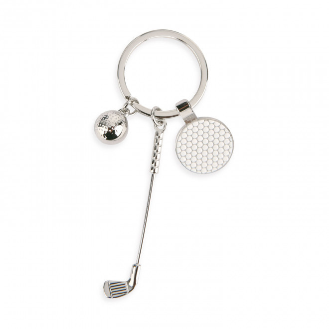 PORTE-CLES PERSONNALISE 'METAGOLF' - argenté