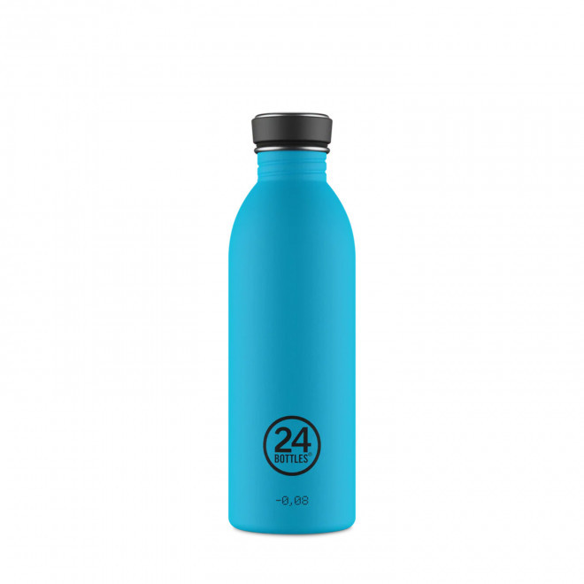 BOUTEILLE PERSONNALISEE EN INOX 500ML 'URBAN 24 BOTTLES' - bleu atoll
