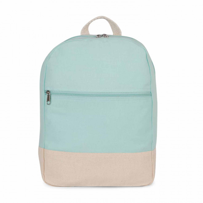 SAC A DOS EN COTON PERSONNALISABLE 'KESHA' - vert clair/beige