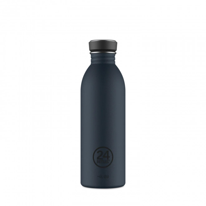 BOUTEILLE PERSONNALISEE EN INOX 500ML 'URBAN 24 BOTTLES' - bleu marine