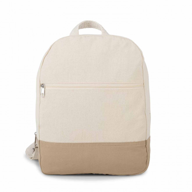 SAC A DOS EN COTON PERSONNALISABLE 'KESHA' - beige/marron